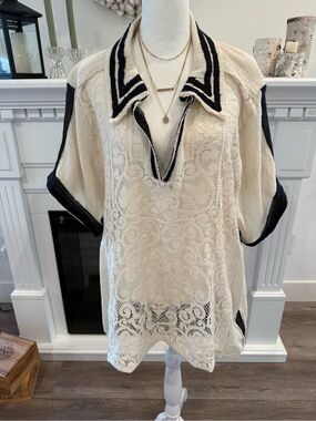 Free People Feeling Sporty Lace Tee